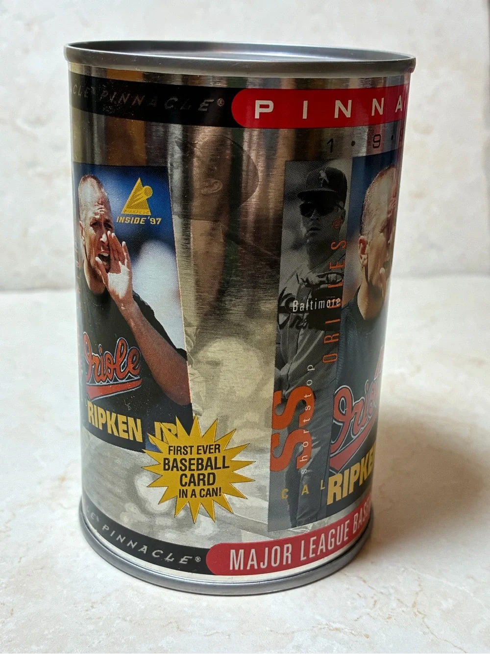 Pinnacle Inside 1997 Cal Ripken Jr. Baseball Card Can - Silver